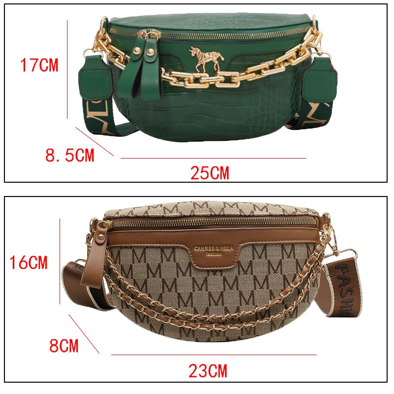 Pochetes de cintura crossbody com corrente variado