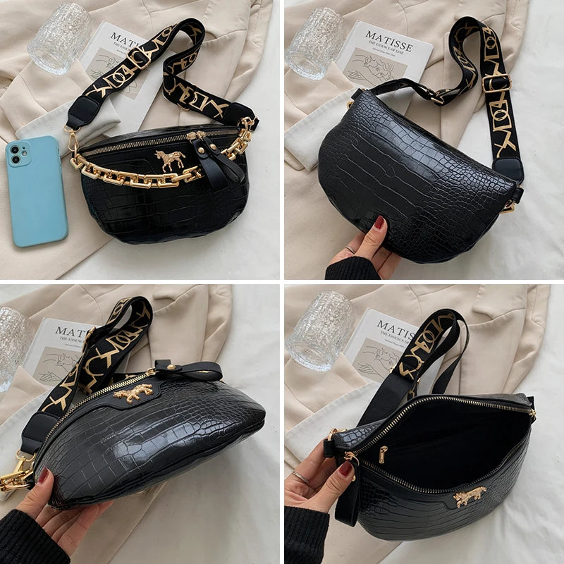 Pochetes de cintura crossbody com corrente variado