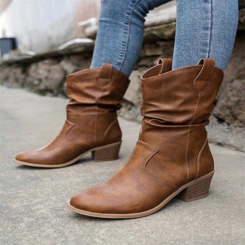 Bota de Cowboy Feminino Couro Legitimo