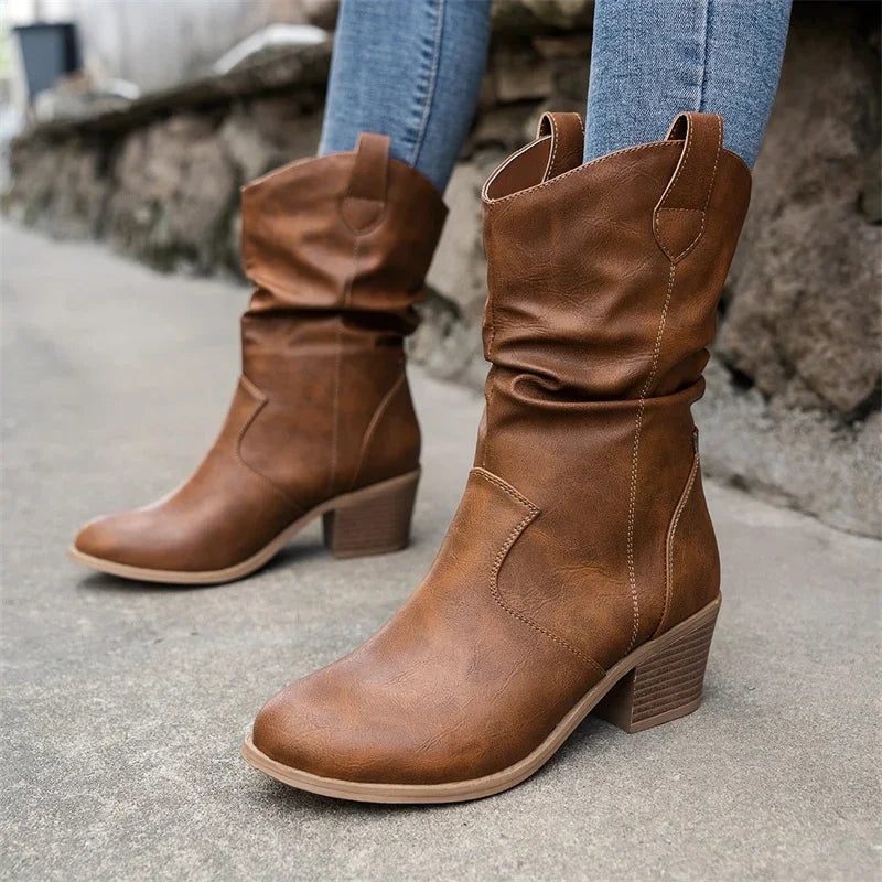 Bota de Cowboy Feminino Couro Legitimo