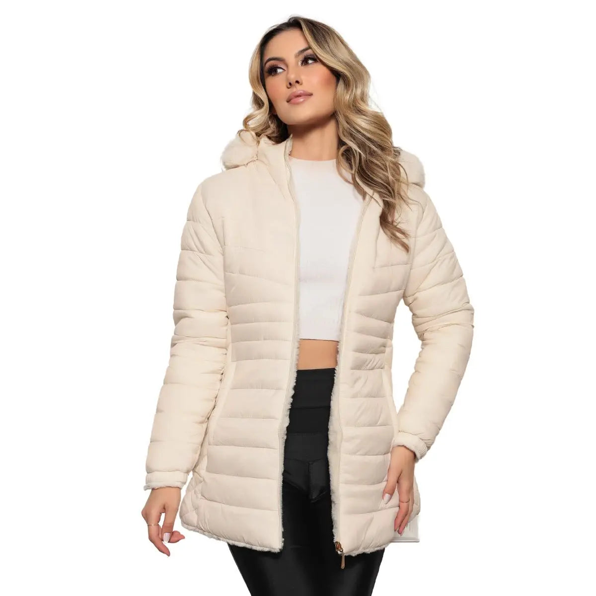 Jaqueta Puffer Feminina Dupla Face