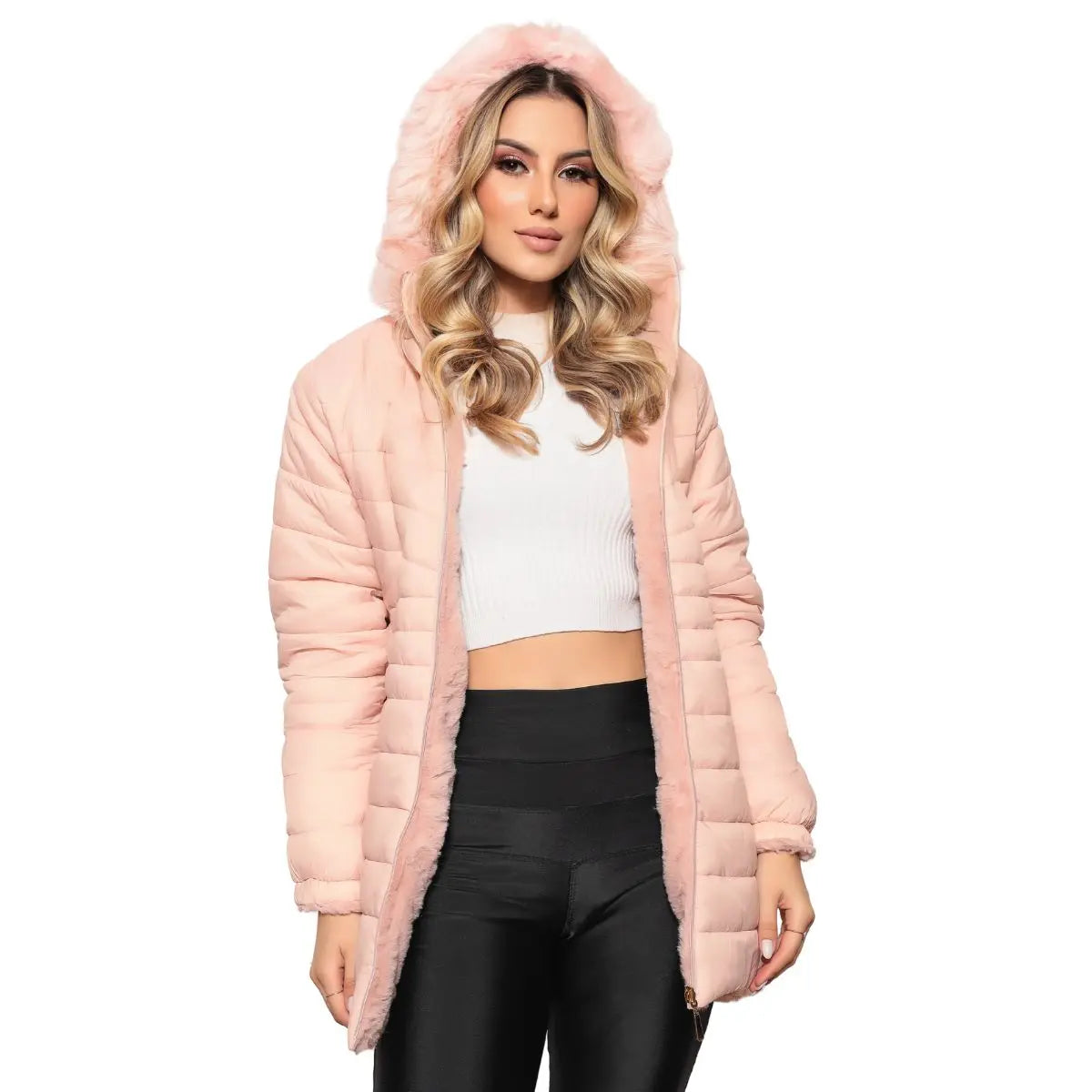 Jaqueta Puffer Feminina Dupla Face