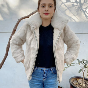 Casaco de Frio Rabbit Fur Coat Inverno