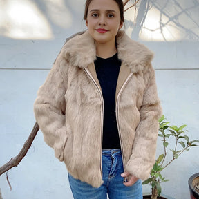 Casaco de Frio Rabbit Fur Coat Inverno