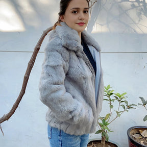 Casaco de Frio Rabbit Fur Coat Inverno