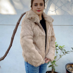 Casaco de Frio Rabbit Fur Coat Inverno