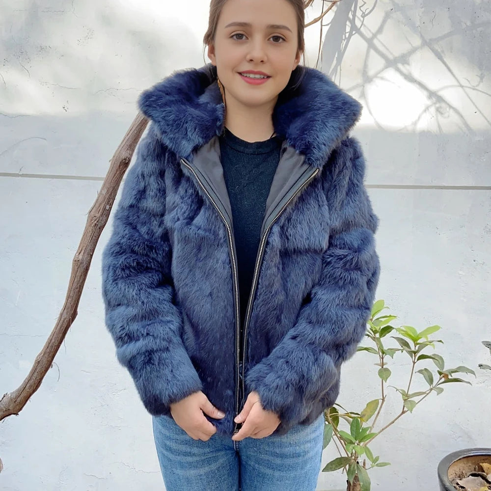 Casaco de Frio Rabbit Fur Coat Inverno