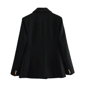 Blazer Feminino Preto Tweed Carol Sampaio