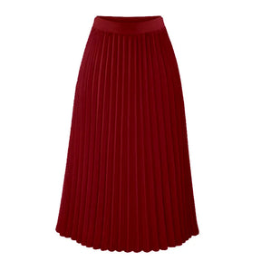 Saia Midi de Chiffon Plissada