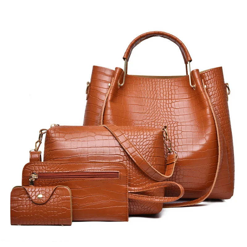 Conjunto Bolsa Fashion Croco Diva