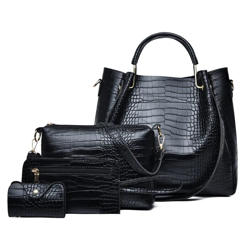 Conjunto Bolsa Fashion Croco Diva