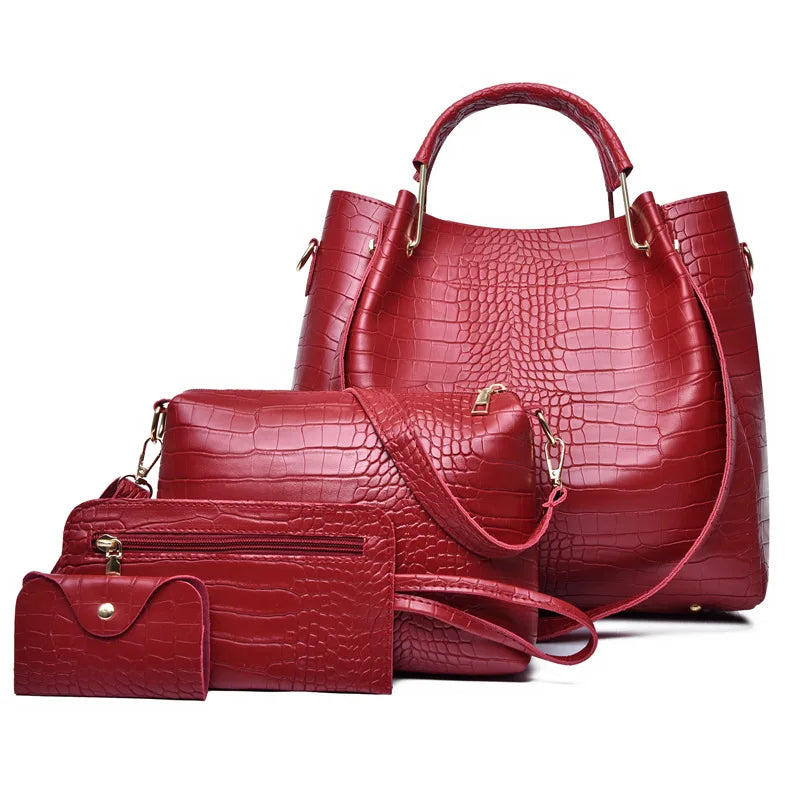 Conjunto Bolsa Fashion Croco Diva